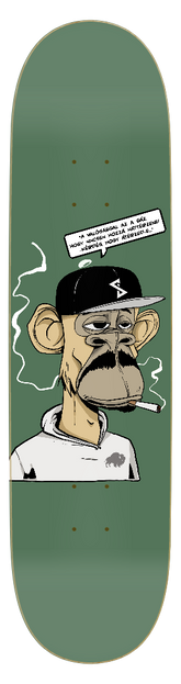 NFT "Smok'd Ape Mivel Játszol" skate deck by SKYWALK3R (12 sizes and shapes)