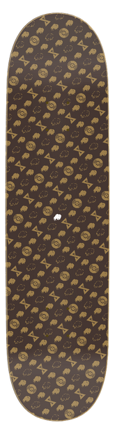 NaiVuitton Brown n Gold skate deck (12 sizes and shapes)