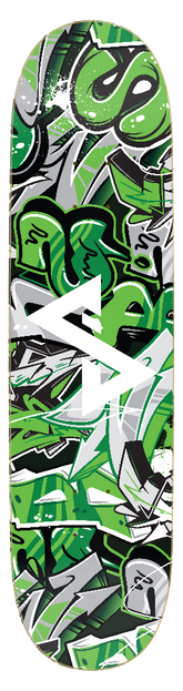 Essaide PANEL™ graff green skate deck (12 sizes and shapes)
