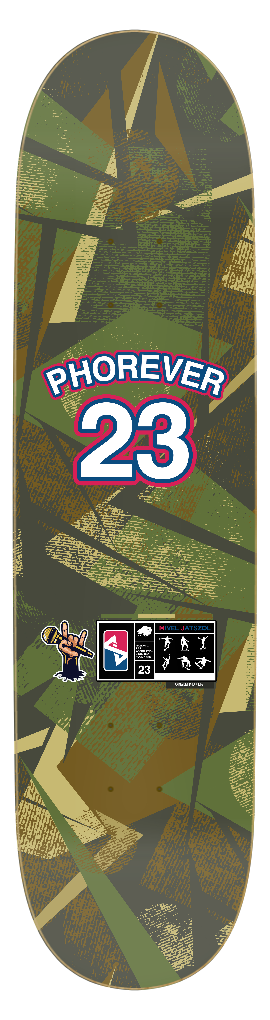 Essaide Phorever 23 Camo skate deck (12 sizes and shapes)
