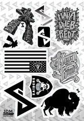 ESSAIDE premium BW sticker sheet #1 (aláírt)
