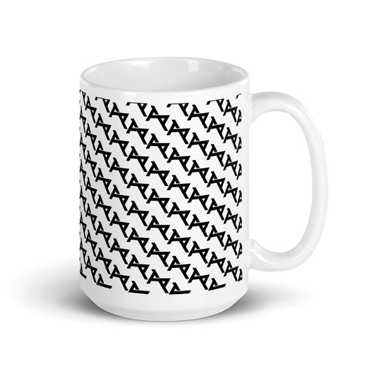 Akkezdet logo full pattern WHT mug