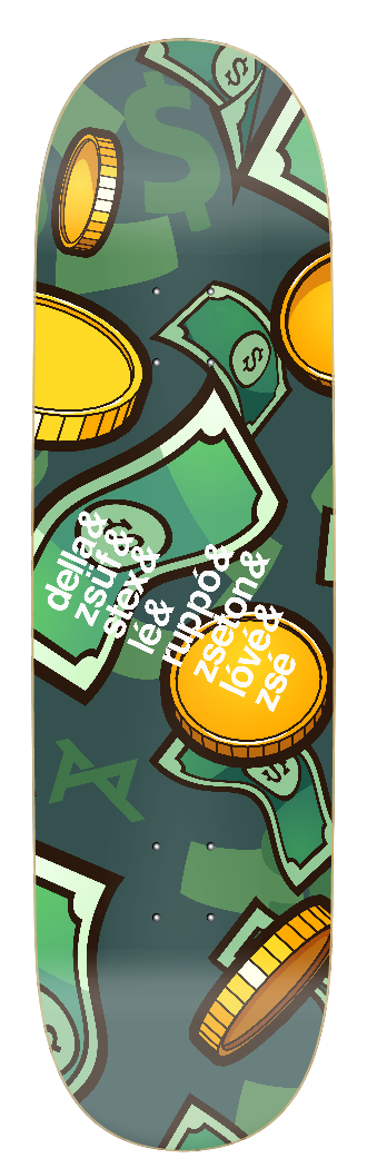 AKPH "Lé Money Rain" skate deck (12 sizes and shapes)