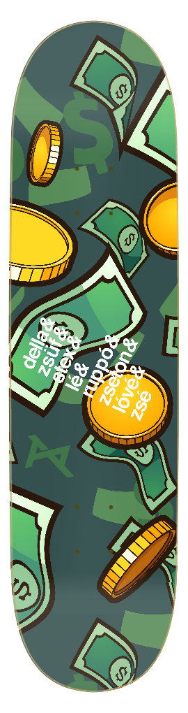 AKPH "Lé Money Rain" skate deck (12 sizes and shapes)