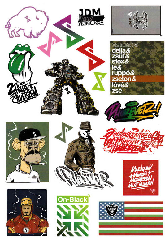 ESSAIDE premium COLOR A4 sticker sheet #1 (aláírt)