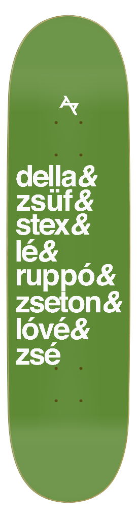 AKPH "Lé" money green skate deck (12 sizes and shapes)