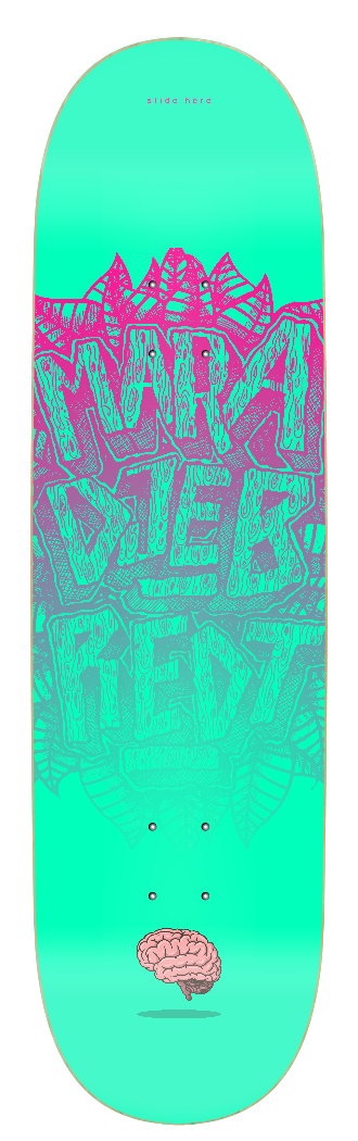 "Maradjébredt brain" skate deck (12 sizes and shapes)