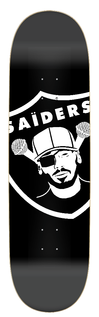 Essaide "SAIIDERS" blk skate deck  (12 sizes and shapes)