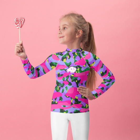ESSAIDE 24 Camo BuffaLOVE Kids Rash Guard
