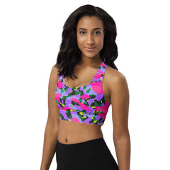 ESSAIDE 24 Camo BuffaLOVE Longline sports bra