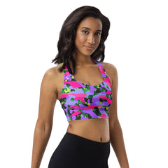 ESSAIDE 24 Camo BuffaLOVE Longline sports bra