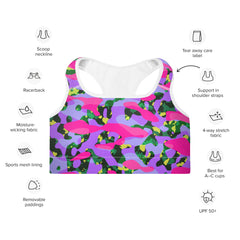 ESSAIDE 24 Camo Padded Sports Bra