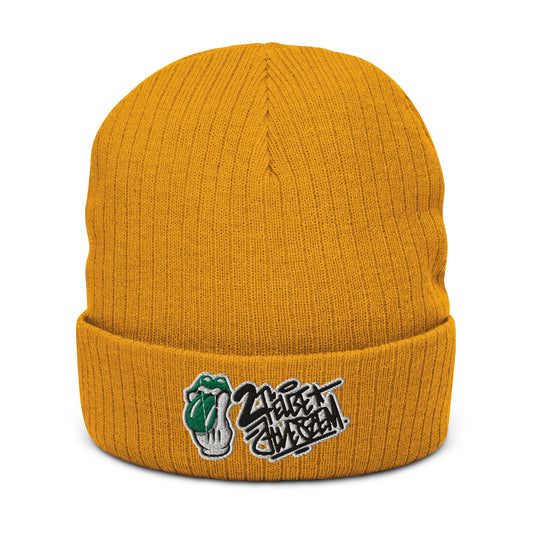 Essaide "2 fél" Rolling Stoned ribbed knit beanie (8 colors)