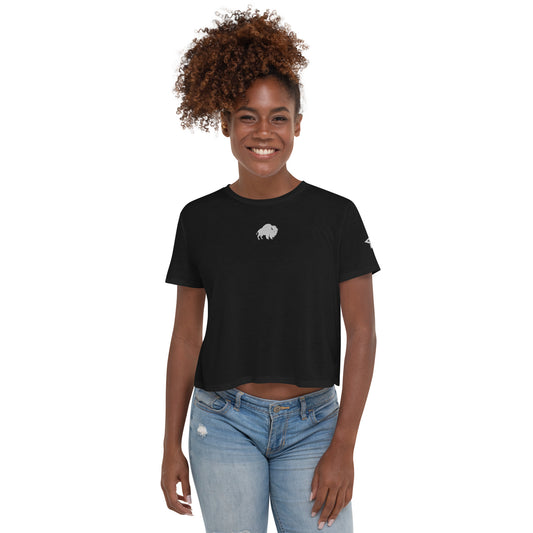 ESSAIDE BuffaLOVE embroidered crop tee (S-2XL)
