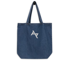 AKPH logo embroidered organic denim totebag