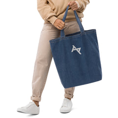 AKPH logo embroidered organic denim totebag