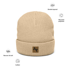 AKPH brown block logo ribbed knit beanie (8 colors)