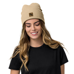 AKPH brown block logo ribbed knit beanie (8 colors)