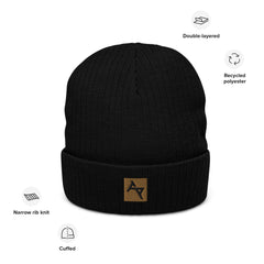 AKPH brown block logo ribbed knit beanie (8 colors)