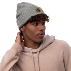 AKPH brown block logo ribbed knit beanie (8 colors)