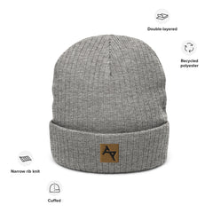 AKPH brown block logo ribbed knit beanie (8 colors)