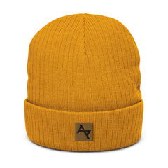 AKPH brown block logo ribbed knit beanie (8 colors)