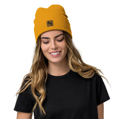 AKPH brown block logo ribbed knit beanie (8 colors)