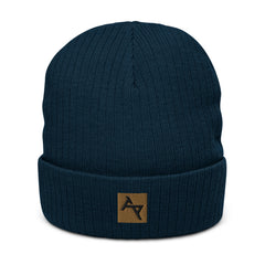 AKPH brown block logo ribbed knit beanie (8 colors)