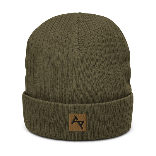 AKPH brown block logo ribbed knit beanie (8 colors)