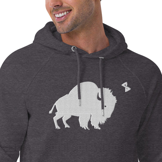 ESSAIDE embroidered BuffaLove eco raglan hoodie (XS-3XL | 5 colors)