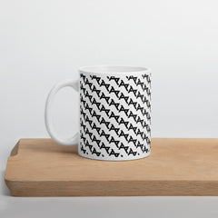 Akkezdet logo full pattern WHT mug