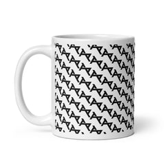 Akkezdet logo full pattern WHT mug