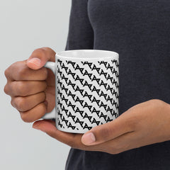 Akkezdet logo full pattern WHT mug