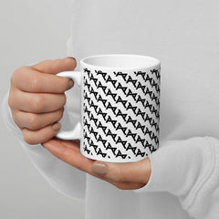 Akkezdet logo full pattern WHT mug