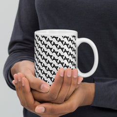 Akkezdet logo full pattern WHT mug