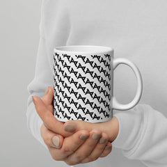 Akkezdet logo full pattern WHT mug