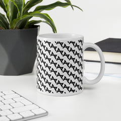 Akkezdet logo full pattern WHT mug