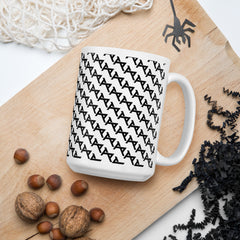 Akkezdet logo full pattern WHT mug