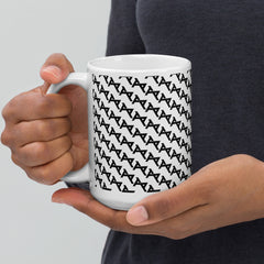 Akkezdet logo full pattern WHT mug