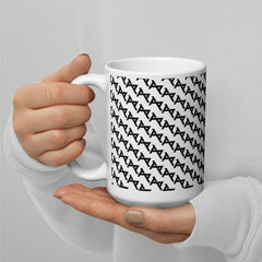 Akkezdet logo full pattern WHT mug