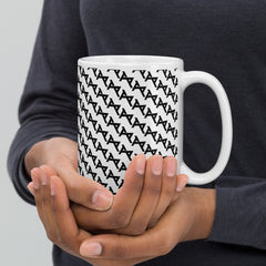 Akkezdet logo full pattern WHT mug
